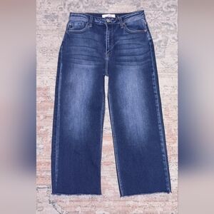 KanCan High Waisted Wide Leg Cropped Style Jeans Size 29